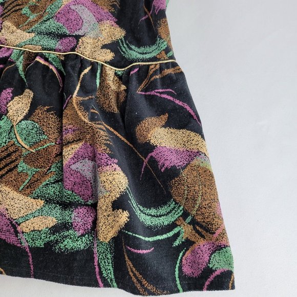 ZORA Womens Velvet Skirt Flared Layered Elastic Waist Size 16  Cotton Gold Belt - Picture 3 of 12